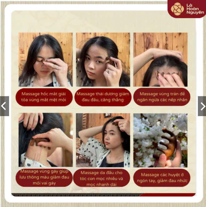 Lược gỗ đàn hương massage