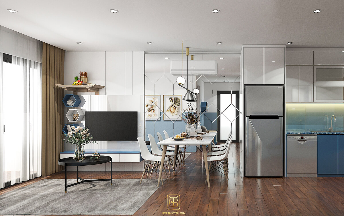 Thiết Kế Nội Thất Chung Cư 54m2 – Chị Phương- S2.02.15A05 Vin Smart City