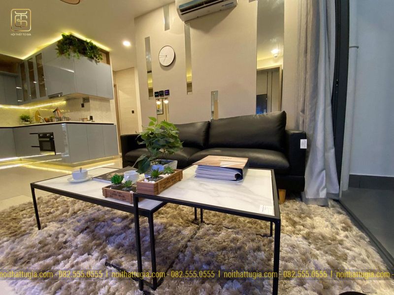 Thi công nội thất chung cư 2 phòng ngủ hiện đại và sang trọng tại Long Biên