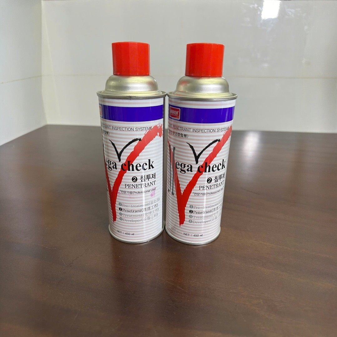 Chế phẩm mega - check penetrant - kiểm tra vết nứt đường hàn (450ml/chai)
