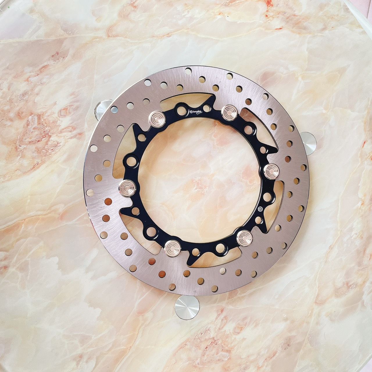 Đĩa thắng trước Winner size 267mm nút inox 6 lỗ ( xài mâm zin )