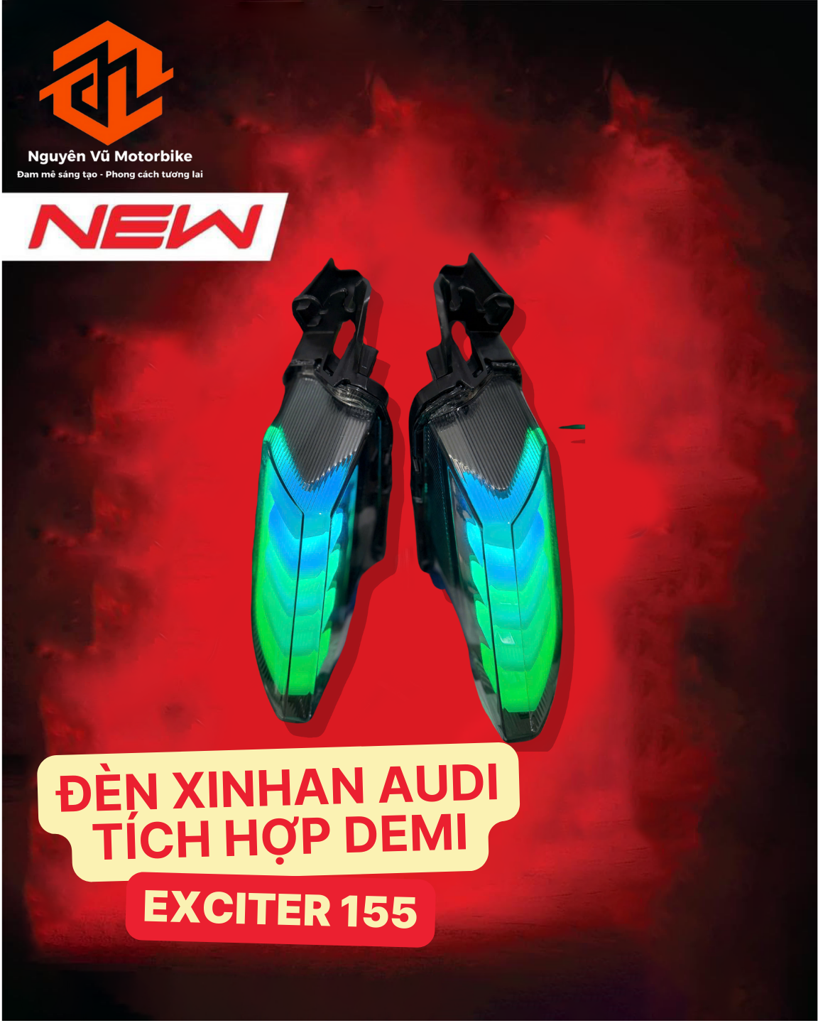 Đèn xinhan audi Ex155 tích hợp demi