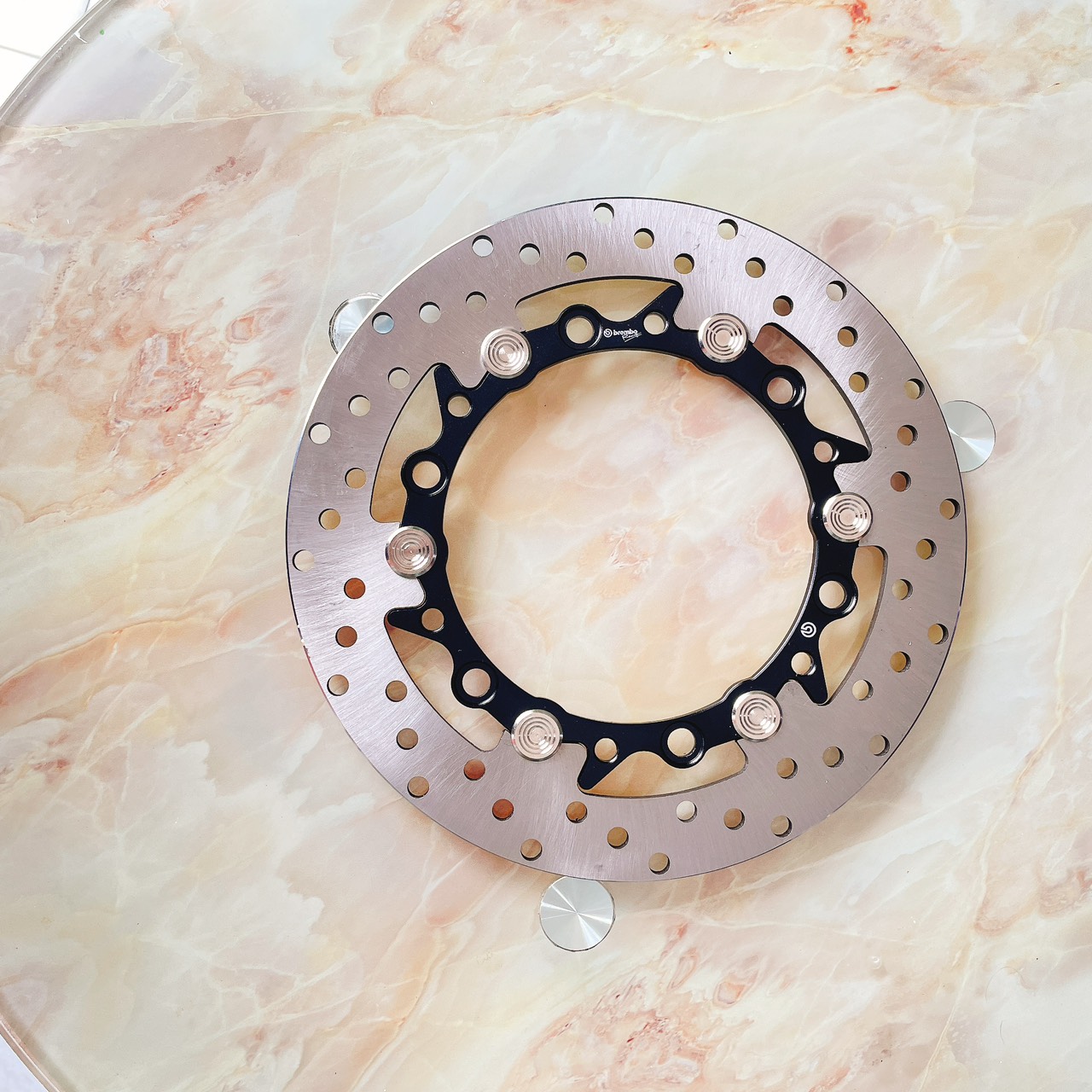 Đĩa thắng trước Winner size 267mm nút inox 6 lỗ ( xài mâm zin )