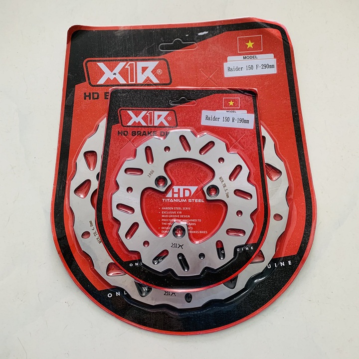 Cặp Đĩa thắng X1R trước 290mm sau 190mm dành cho Suzuki Raider, Satria lắp như zin