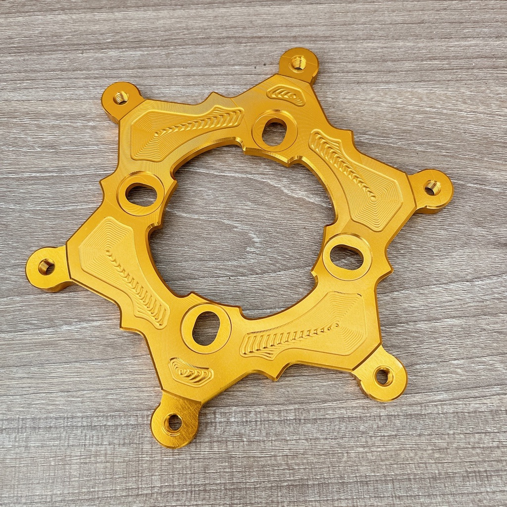 Lòng đĩa KTM từ 6 lỗ ra 4 lỗ màu vàng