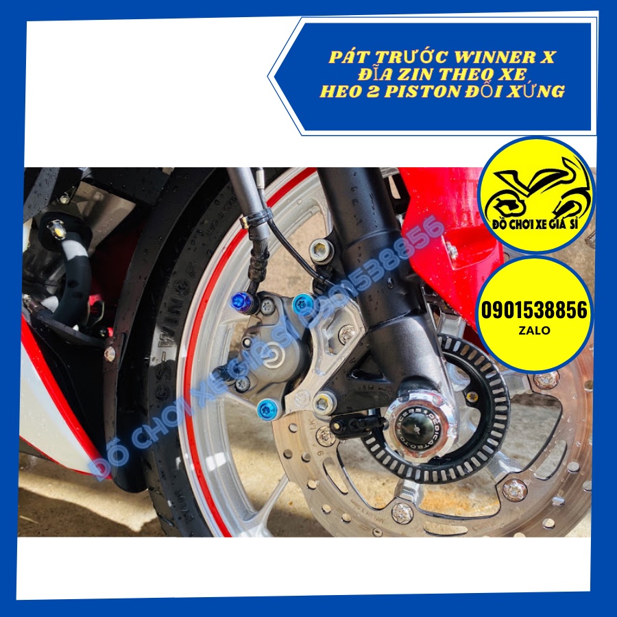 Pát trước Winner x đĩa zin theo xe xài heo 2 Piston đối xứng