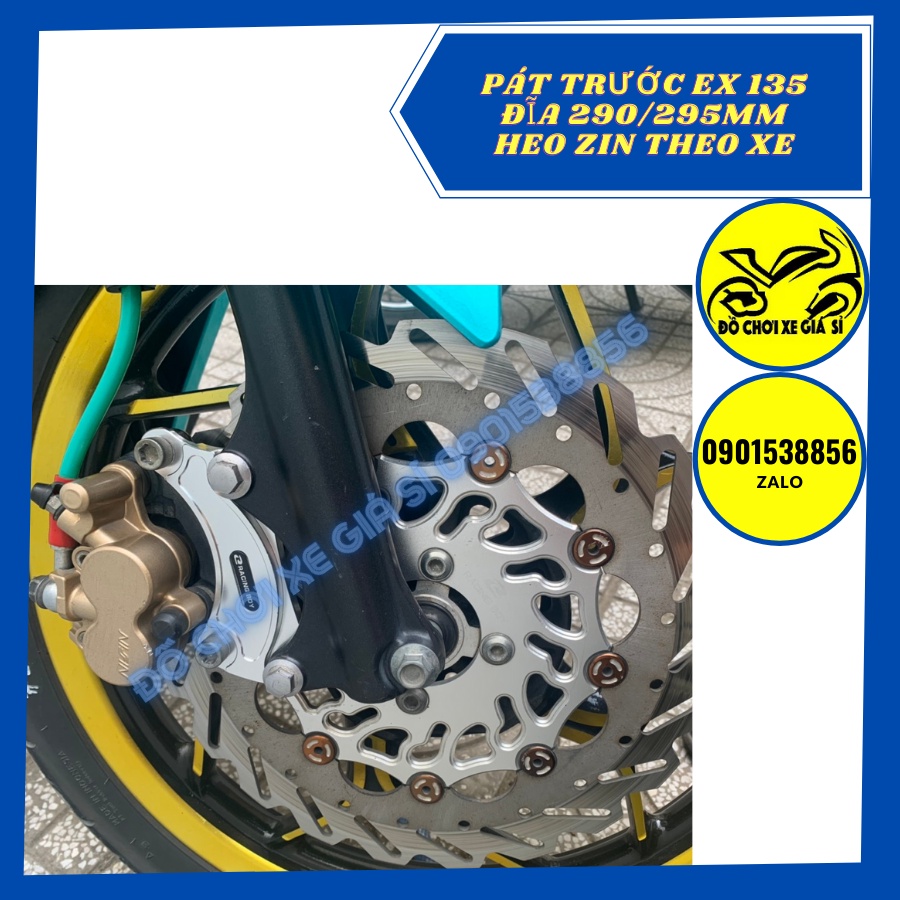 Pát trước Ex 135 đĩa 290/295mm xài heo zin theo xe