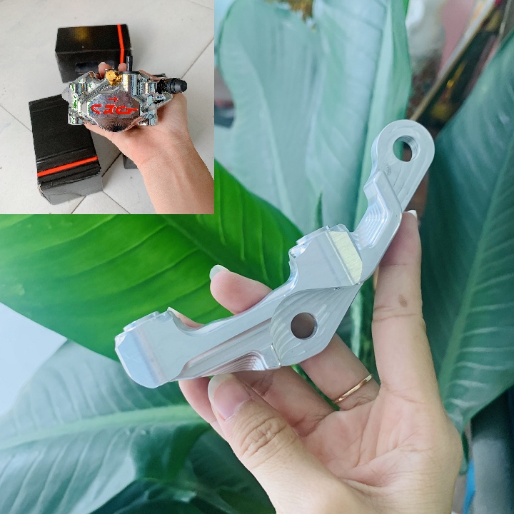 PÁT gắn heo Moto3 Nisin , Crg  cho xe EX150 đi đĩa 245mm, làm bằng nhôm CNC nguyên khối , sáng bóng