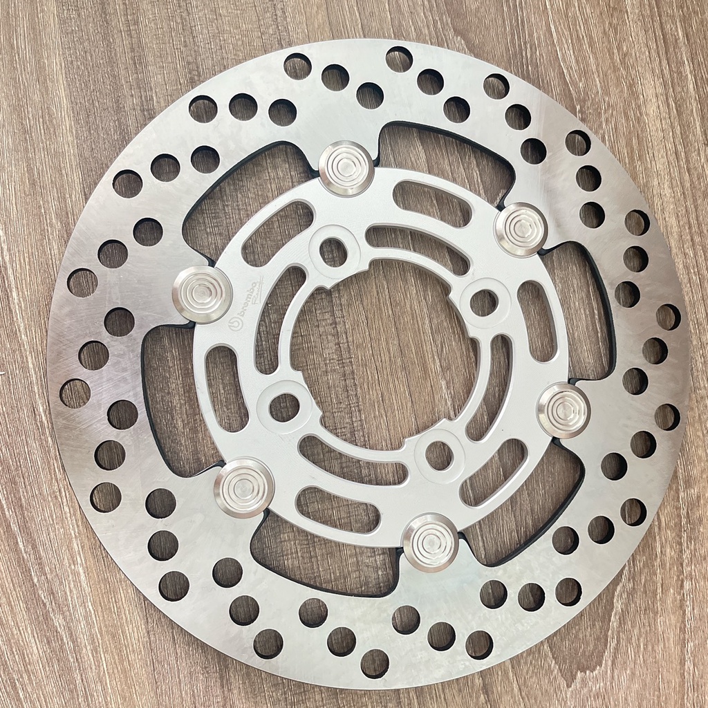 Đĩa Moto 3 Brcmbô size 220mm Nút inox siêu sáng màu Trắng Gắn Cho Các Dòng Xe 4 lỗ thông dụng Ya - Honda - Suzuki - SYM