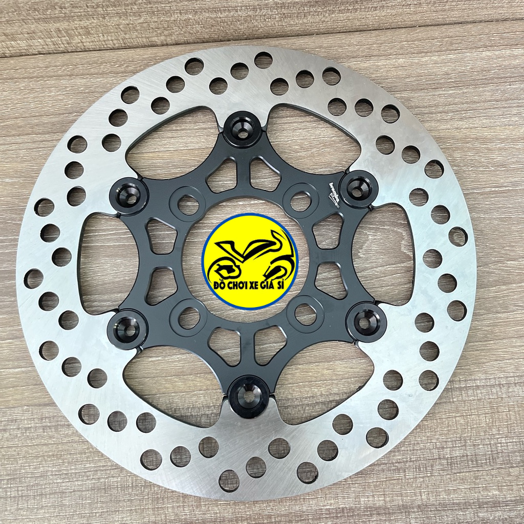 Đĩa Swit size 220mm Gắn Cho Các Dòng Xe 4 lỗ thông dụng Ya - Honda - Suzuki - SYM  đen nút đen