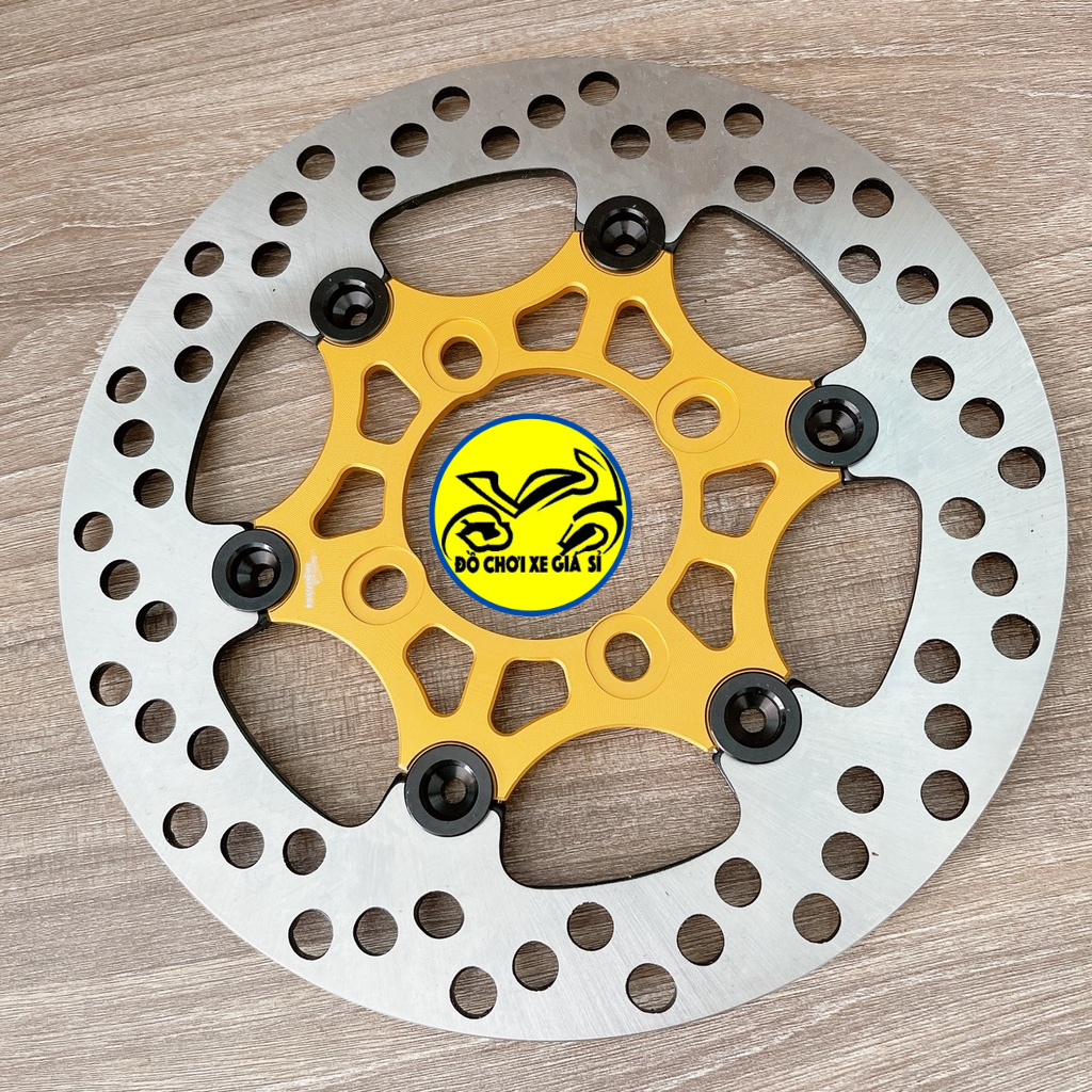 Đĩa Swit size 220mm màu Vàng nút đen Gắn Cho Các Dòng Xe 4 lỗ thông dụng Ya - Honda - Suzuki - SYM