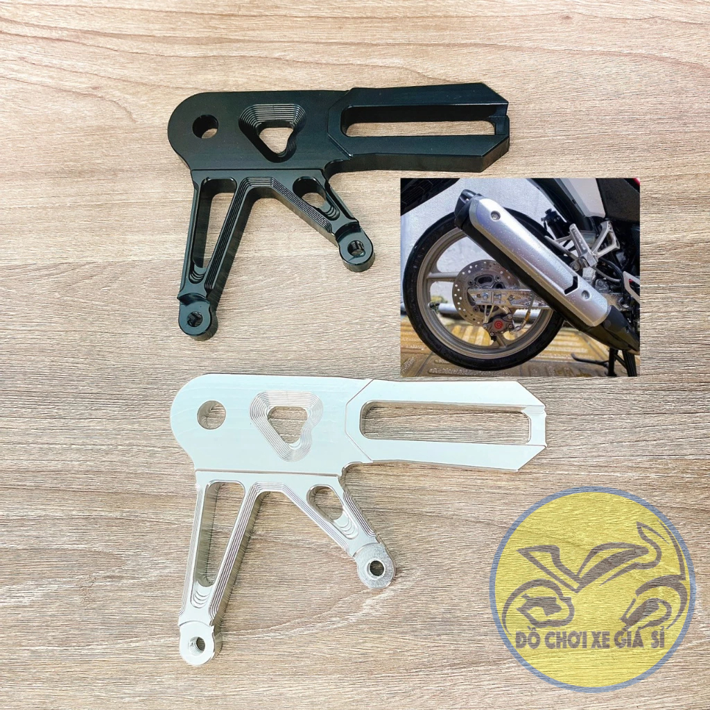 Pát đĩa sau Winner/Sonic đĩa 220mm xài heo 2 Piston đối xứng màu đen và màu trắng