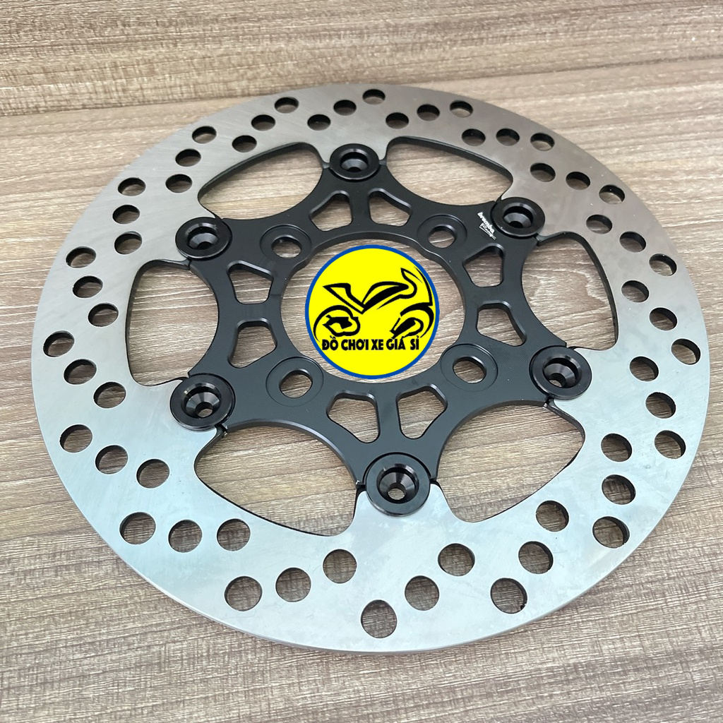 Đĩa Swit size 220mm Gắn Cho Các Dòng Xe 4 lỗ thông dụng Ya - Honda - Suzuki - SYM  đen nút đen
