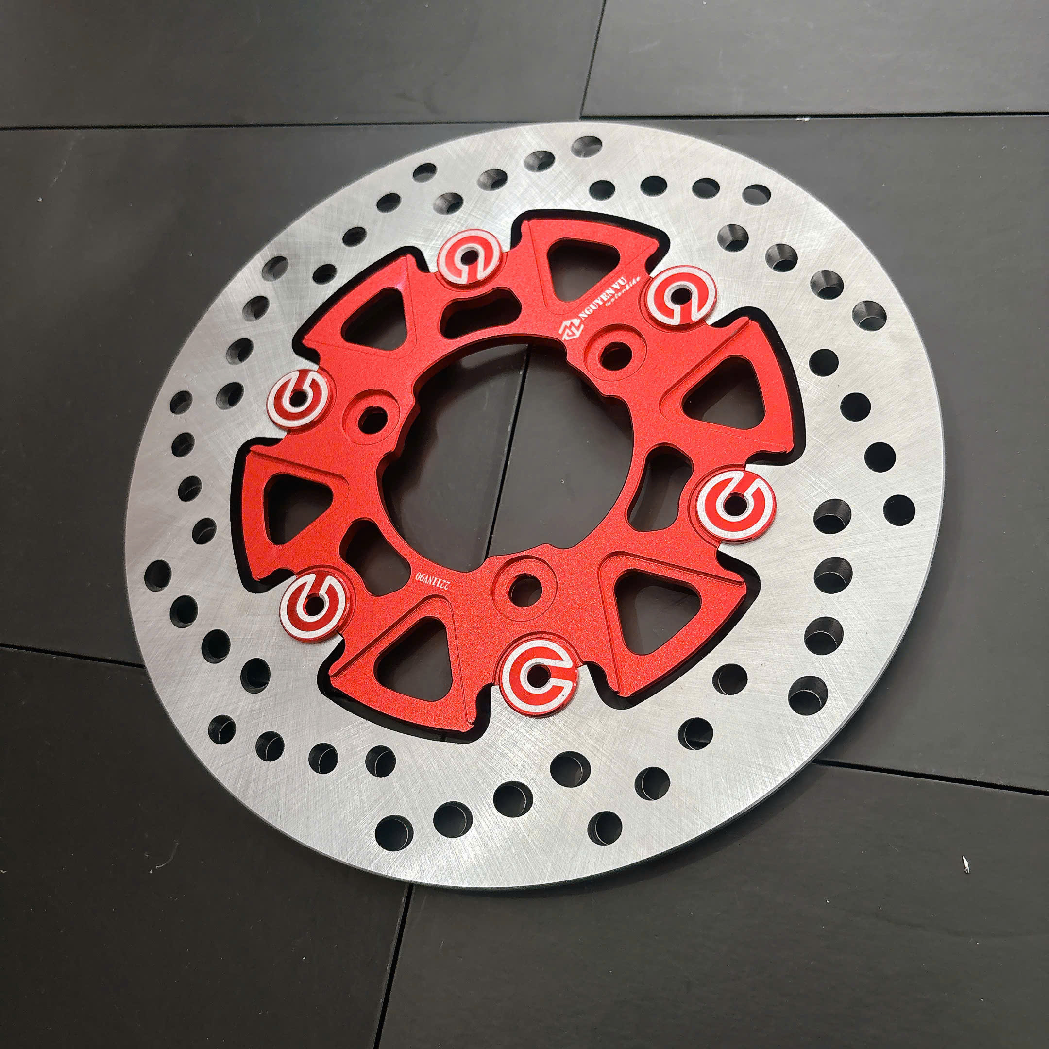 🚫 BÁN LẺ 🚫Đĩa Sau Raider Vành xéo Nút brembo MÀU XANH Dương 220mm mẫu NVM V2