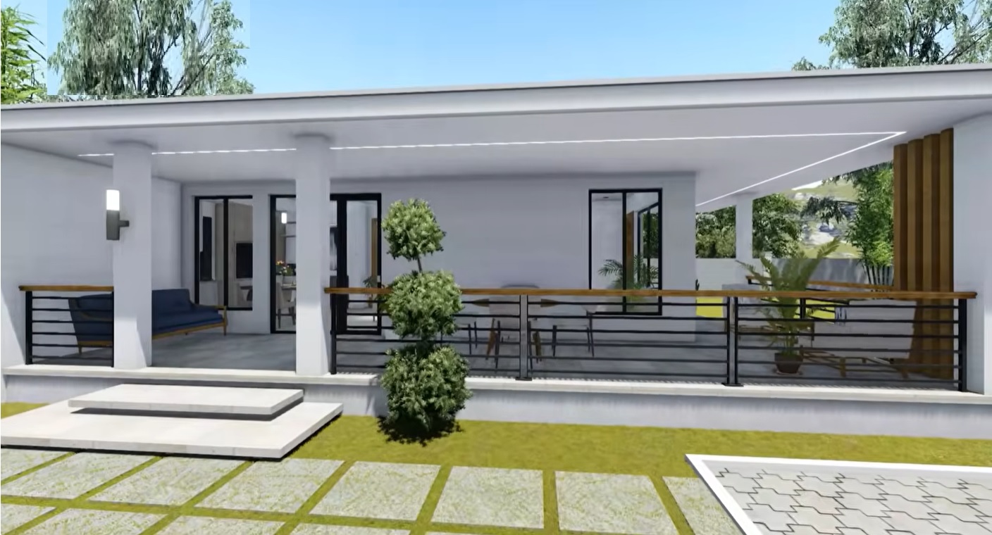 NHÀ VƯỜN 3 PHÒNG NGỦ HIỆN ĐẠI- NHÀ LẮP GHÉP KHUNG THÉP NHẸ