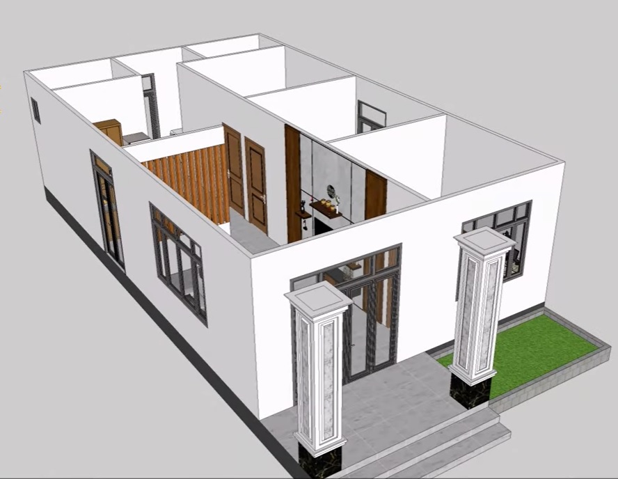 MẪU NHÀ LẮP GHÉP 100M2 3 PHÒNG NGỦ