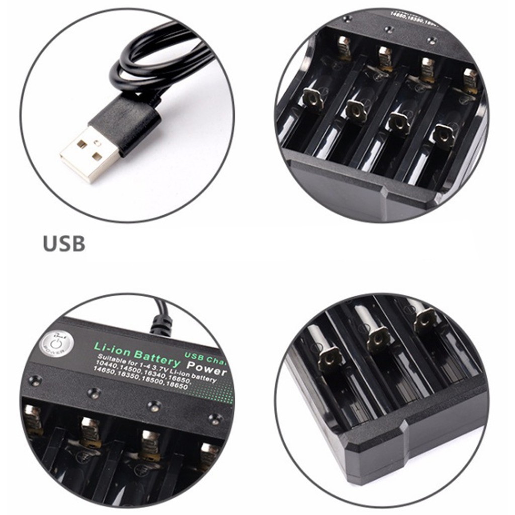 Sạc 4 pin 18650 đa năng