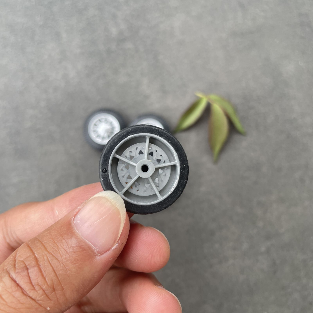 Bộ 4 bánh xe mini đường kính 25mm trục 2mm chế tạo xe mô hình