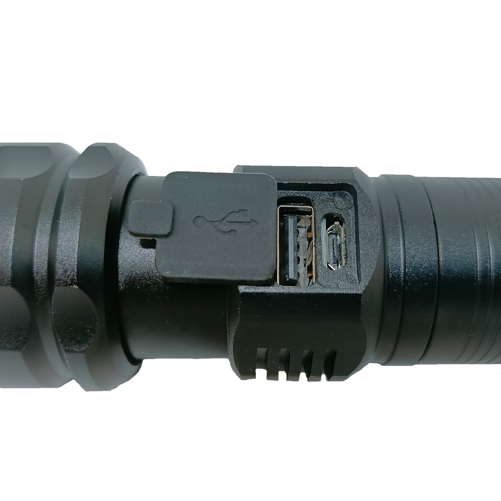 Đèn Pin Siêu Sáng LED P50 Có Cổng Sạc Điện Thoại Dùng Pin 26650/18650 Tích Hợp Sạc Thân