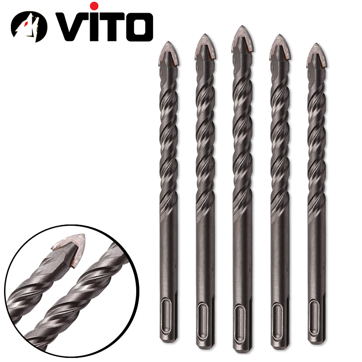 Mũi Khoan Chuôi Gài SDS Plus VITO Đa Năng Khoan Gạch Men, Gỗ, Kính Các Kích Thước