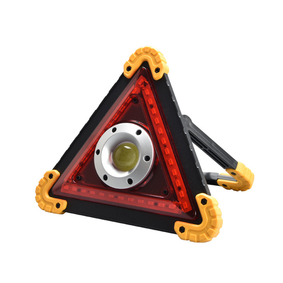 Đèn LED COB, Sạc 2 Chiều, Đèn Công Trình , 3xAA/2x18650 Có 36 Đèn Cảnh Báo Tam Giác