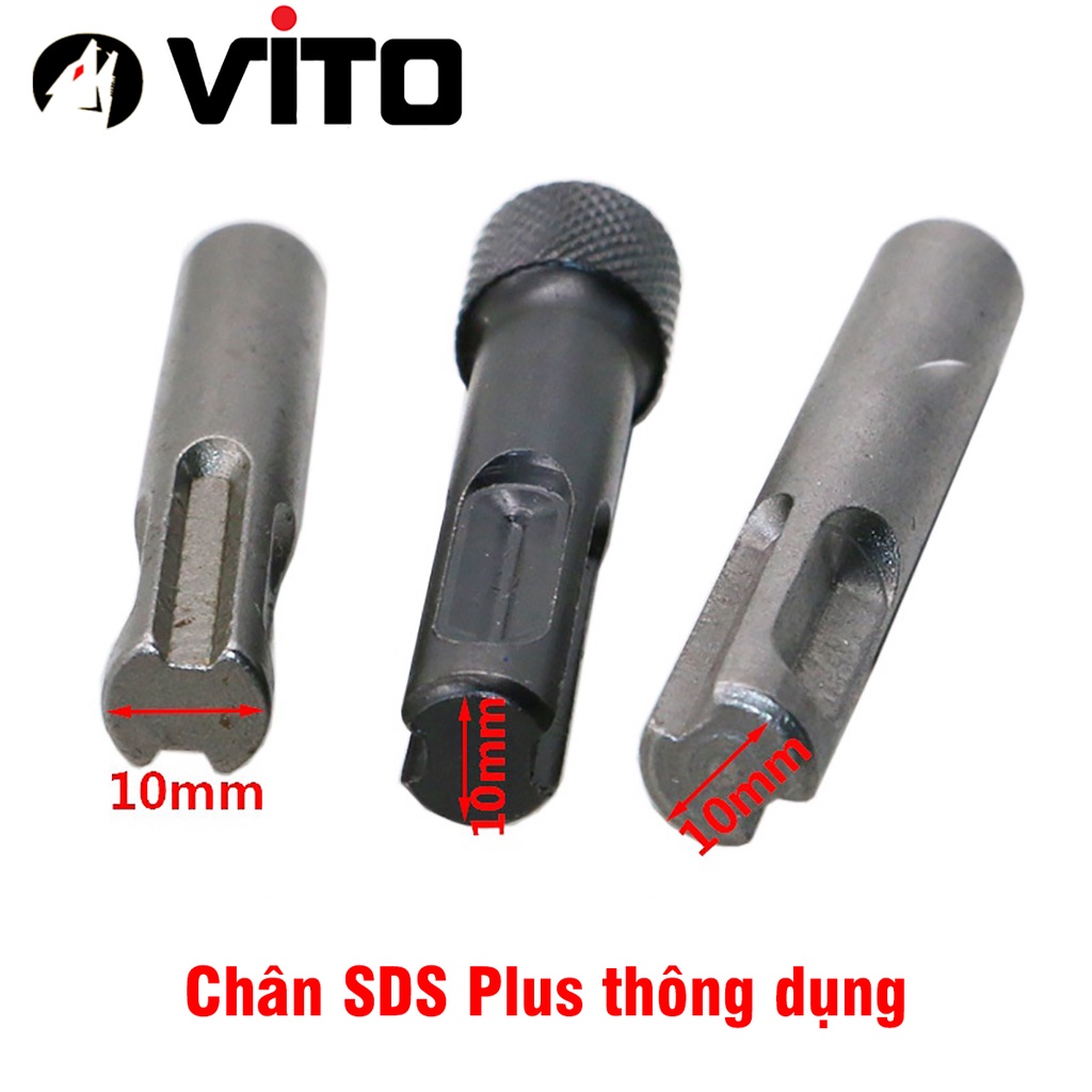 Đầu Chuyển Đổi Chân SDS Plus Máy Khoan Bê Tông Sang Chân Lục Giác 6.35mm Bắn Vít VITO