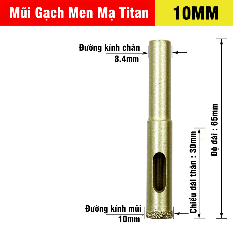 Mũi Khoan Khoét Lỗ Sứ, Gạch Men, Đá Hoa Cương, Gạch Nung, Kính Phủ Titanium Cao Cấp Kích Thước 6-60mm VITO