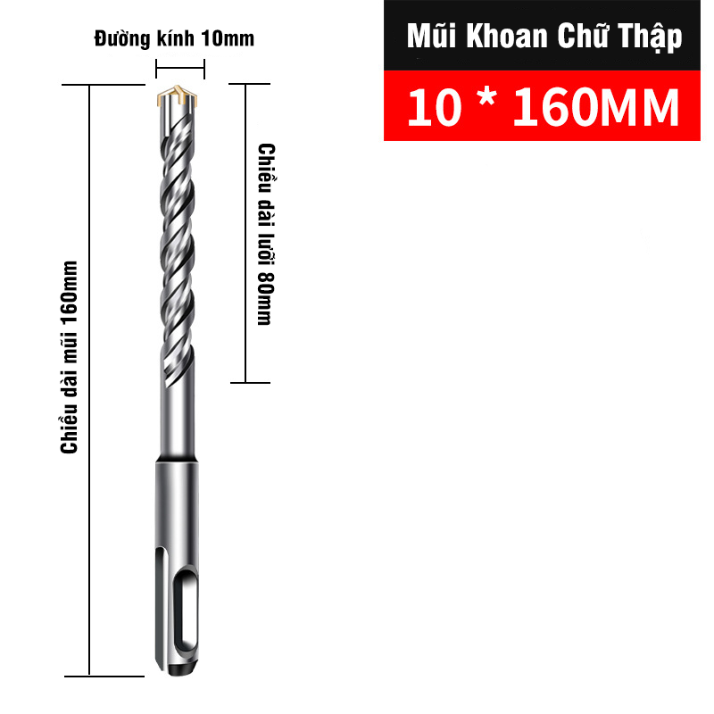 Mũi Khoan Bê Tông Xuyên Thép Đầu Chữ Thập Chân Gài SDS Plus VITO Chuyên Dụng