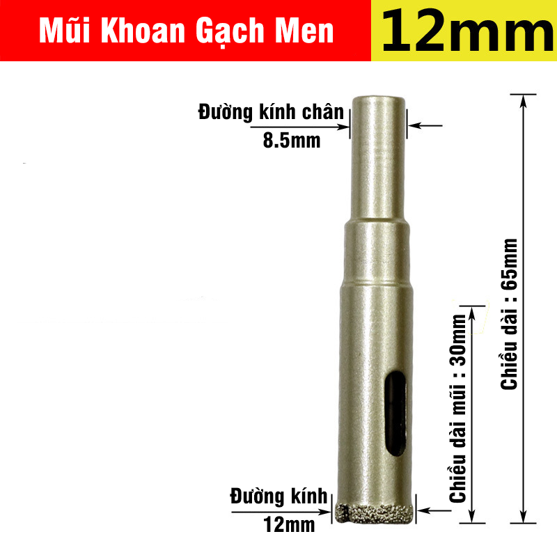 Mũi Khoan Khoét Lỗ Sứ, Gạch Men, Đá Hoa Cương, Gạch Nung, Kính Phủ Titanium Cao Cấp Kích Thước 6-60mm VITO
