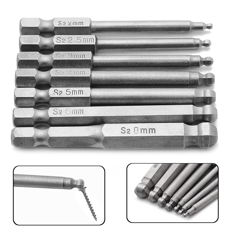 Bộ Vít Đầu Lục Giác Có Bi Chân Lục Giác Thép S2 (Chọn Phân Loại)