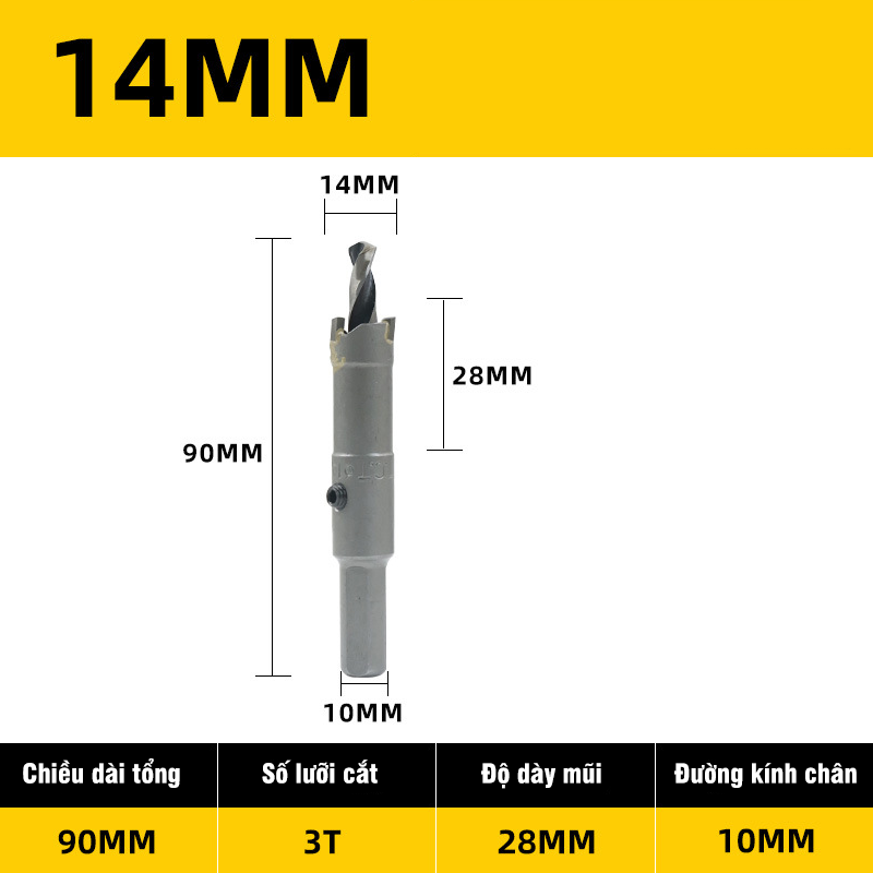 Mũi Khoét Inox, Sắt,Thép VITO Chất Liệu Hợp Kim TCT Đúc Nguyên Khối Chuyên Dụng