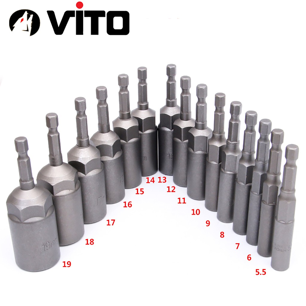 Chụp Bulong Sâu Lòng Bắn Vít Chân Lục Giác VITO Dài 80mm Các Kích Cỡ