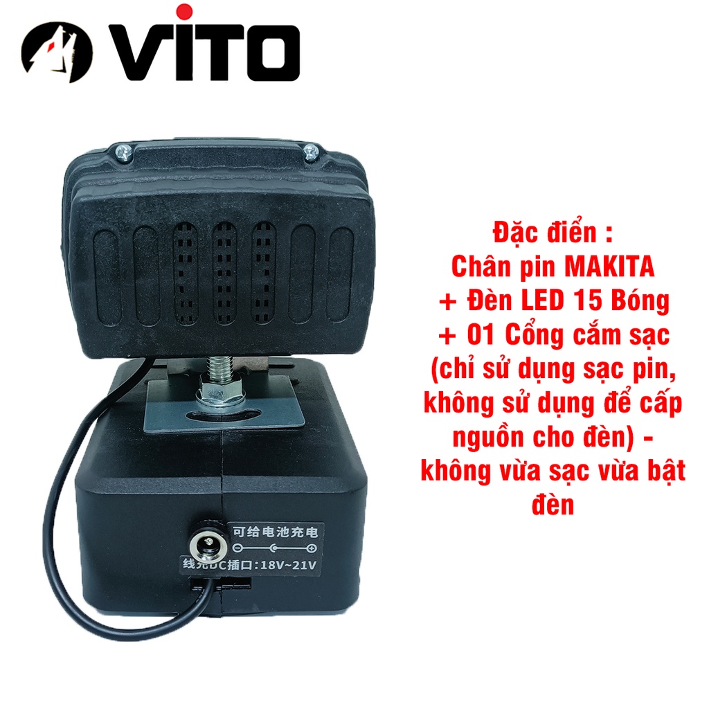 [CHỌN MẪU] Đèn Pin 15 LED VITO Dùng Pin MAKITA Sử Dụng Pin Máy Công Cụ - Không Kèm Pin