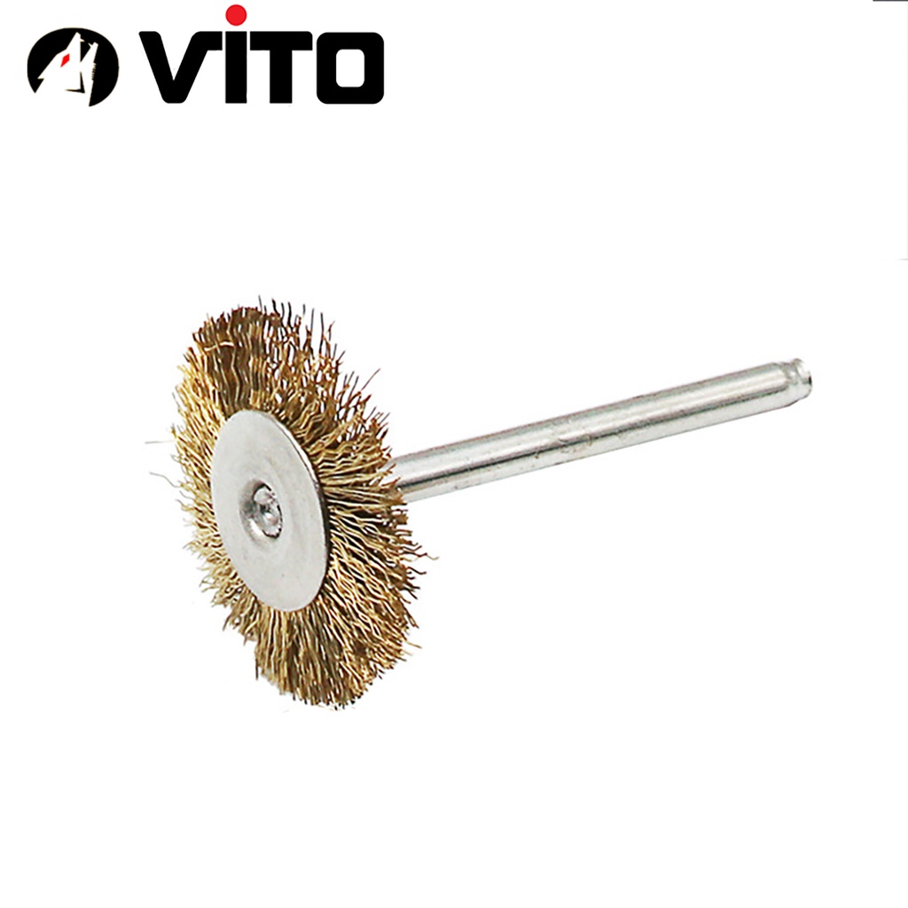 Chổi Đánh Gỉ Sét Mini Cán 3mm Sợi Đồng VITO Gắn Cho Máy Khoan, Máy Mài