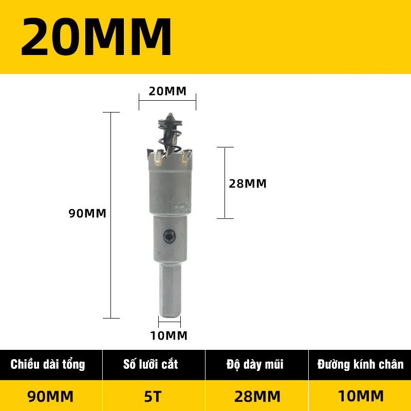 Mũi Khoét Inox, Sắt,Thép VITO Chất Liệu Hợp Kim TCT Đúc Nguyên Khối Chuyên Dụng
