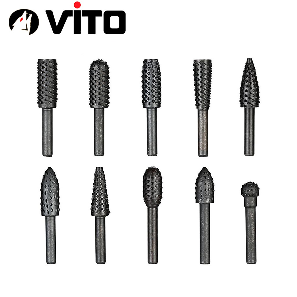 Bộ 5/10 Mũi Phay Mài Khắc VITO Làm Gỗ Lũa Đa Năng