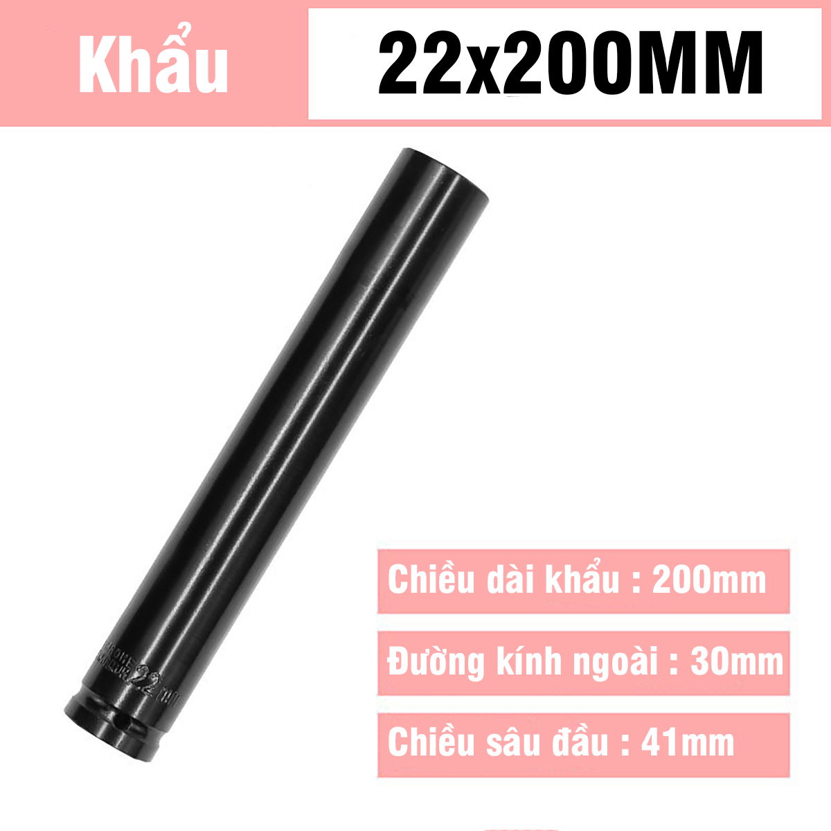 Tuýp Khẩu 14-32mm Dài 200mm VITO Chân 1/2 Inch Vặn Bulong, Đầu Bulong, Đầu Tiếp, Đầu Điếu Mạ Crôm