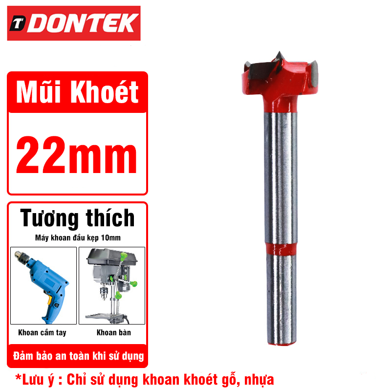 Mũi Khoan Khoét Lỗ Gỗ, Nhựa VITO Chuôi Tròn Kích Thước 16-60mm