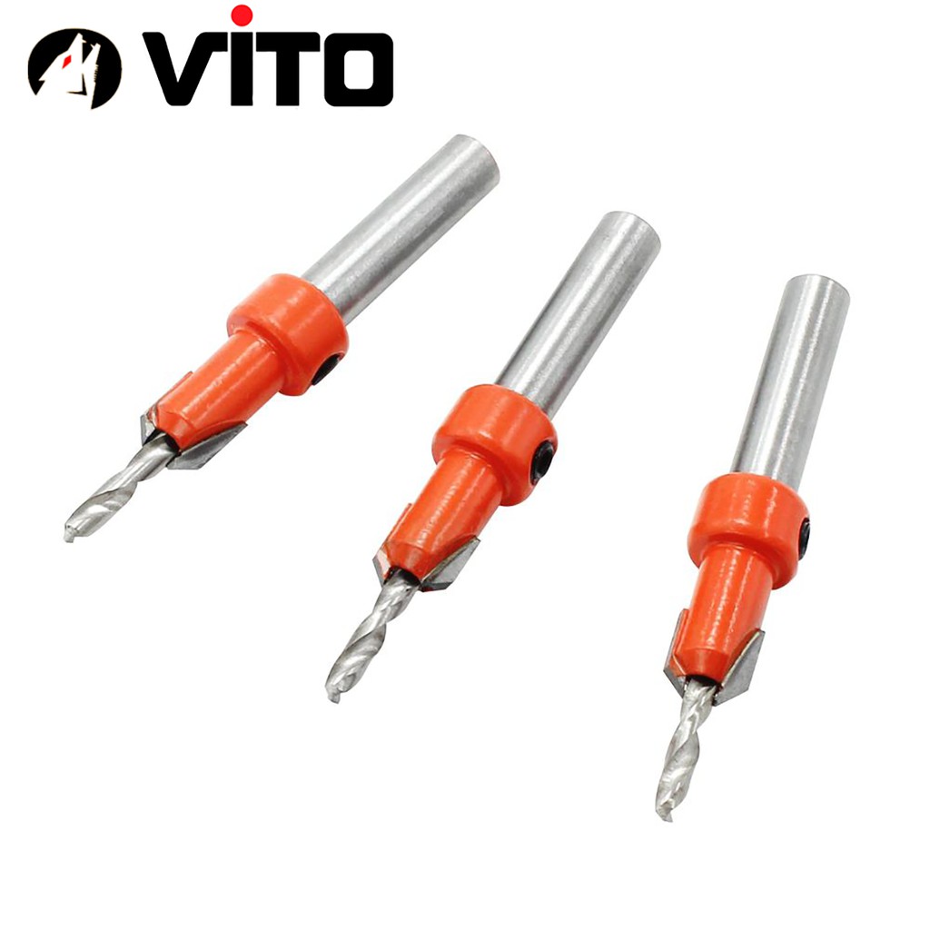 Mũi Khoan Doa Âm Vít Gỗ Vuông Góc 2 Tầng VITO Thép HSS 4341