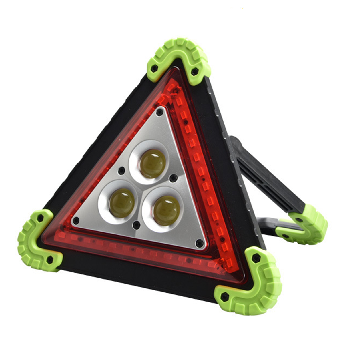 Đèn LED COB, Sạc 2 Chiều, Đèn Công Trình , 3xAA/2x18650 Có 36 Đèn Cảnh Báo Tam Giác