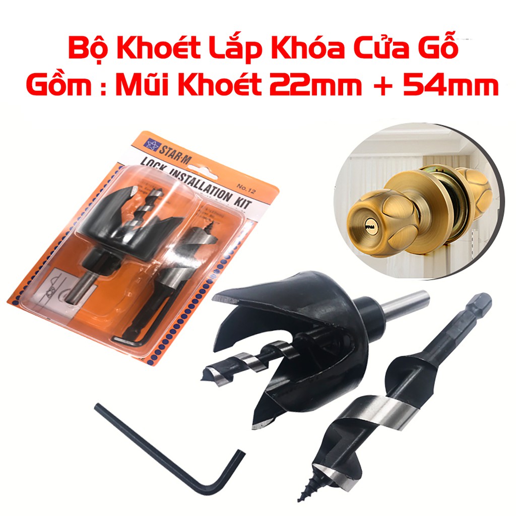 Bộ Khoét Lỗ Ổ Khóa, Tay Nắm Cửa Lỗ 22/54mm Thép Carbon VITO