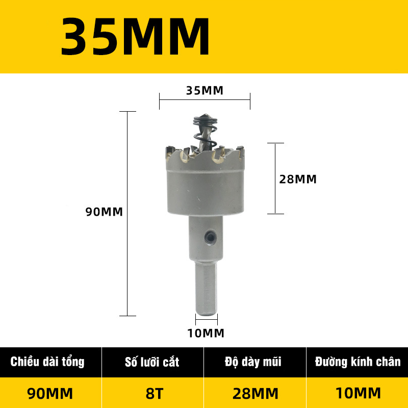 Mũi Khoét Inox, Sắt,Thép VITO Chất Liệu Hợp Kim TCT Đúc Nguyên Khối Chuyên Dụng