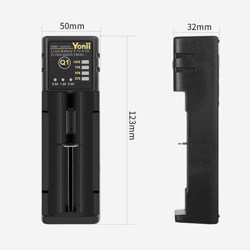 Sạc Pin Đa Năng Yonii Q1 Plus Sạc Nhanh 2A Pin Li-ion 3.7V/Ni-MH 1.2V Có Cổng USB