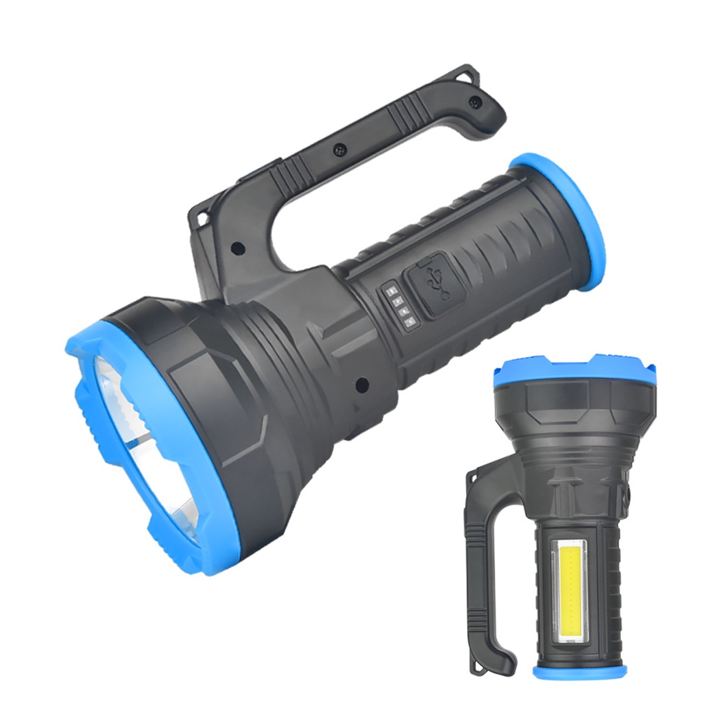 Đèn Pin Xách Tay Siêu Sáng LED P50 + LED COB Tích Hợp Cổng Sạc Điện Thoại