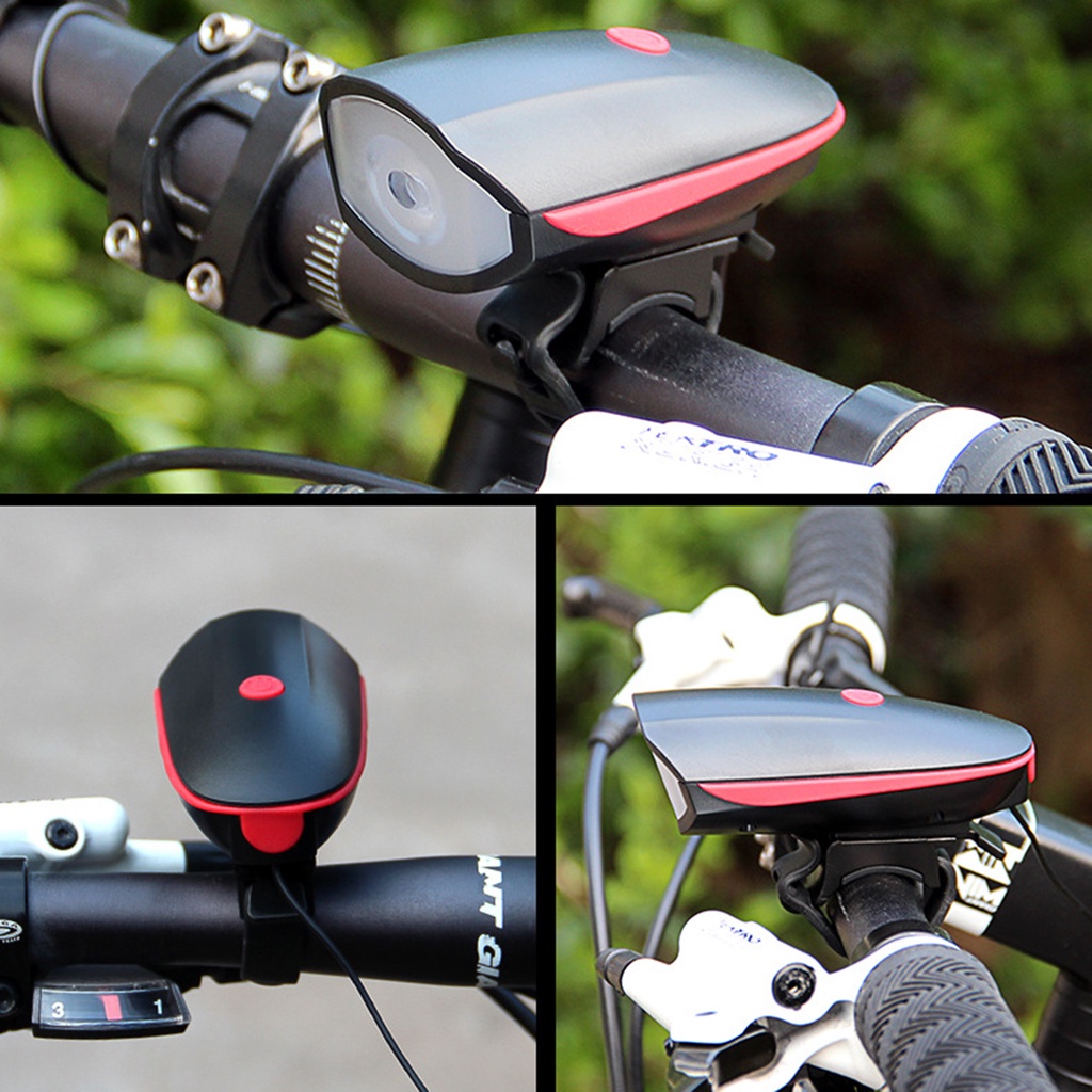 Đèn Pin Gắn Xe Đạp Thể Thao Siêu Sáng LED T6 Có Còi, Pin Sạc USB, Chồng Nước Đi Mưa