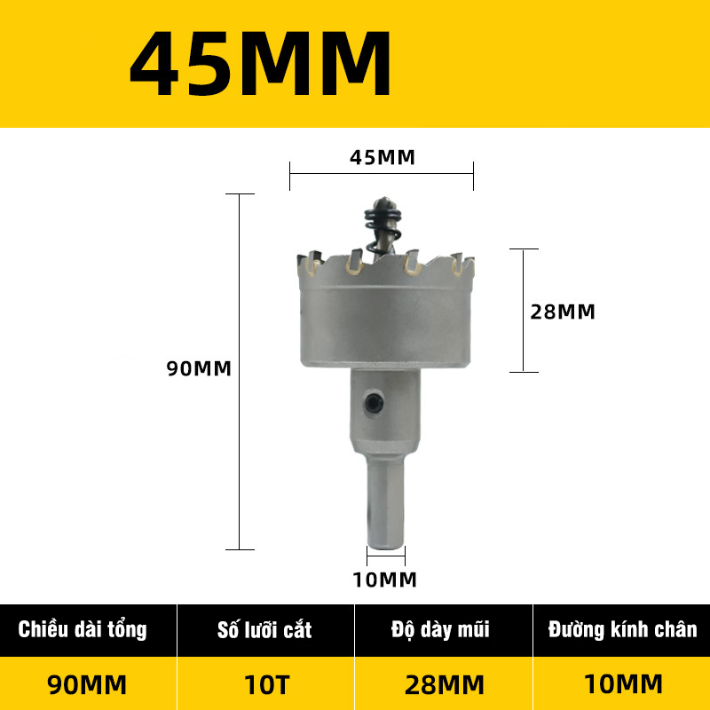 Mũi Khoét Inox, Sắt,Thép VITO Chất Liệu Hợp Kim TCT Đúc Nguyên Khối Chuyên Dụng