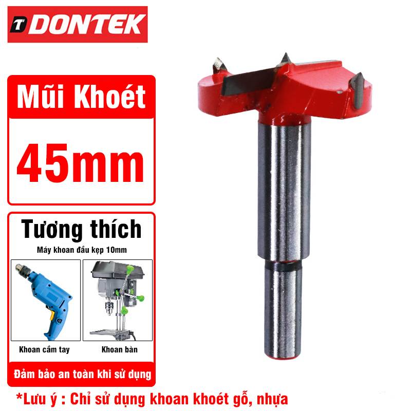 Mũi Khoan Khoét Lỗ Gỗ, Nhựa VITO Chuôi Tròn Kích Thước 16-60mm