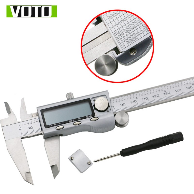 Thước Kẹp Điện Tử Thép Không Gỉ Dài 150mm Đa Năng Hộp Nhựa