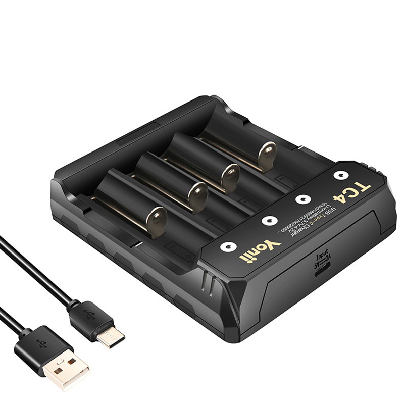 Sạc 4 Khe Yonii TC4 Sạc Pin Li-ion 3.7V Đầu Vào USB Type C