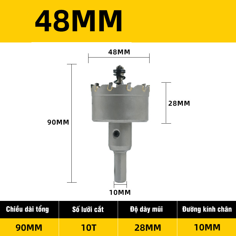 Mũi Khoét Inox, Sắt,Thép VITO Chất Liệu Hợp Kim TCT Đúc Nguyên Khối Chuyên Dụng